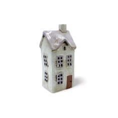 Keramický domček, svietnik na sviečku, výška 20 cm Farba: Okrová