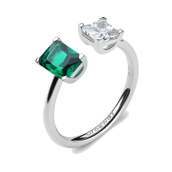 Brosway Elegantný otvorený prsteň Fancy Life Green FLG09
