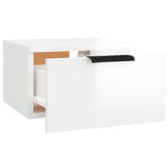 Vidaxl Nástenný nočný stolík lesklý biely 34x30x20 cm