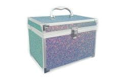 EXCELLENT Třpytivý kosmetický kufřík měnící barvu - Modro-fialovo-růžová záře