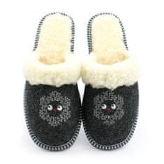 NOWO Dámske domáce papuče zateplené papuče čierne snehové vločky r. 41