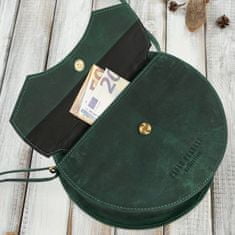 PAOLO PERUZZI Dámska kožená taška cez rameno zelená T-92