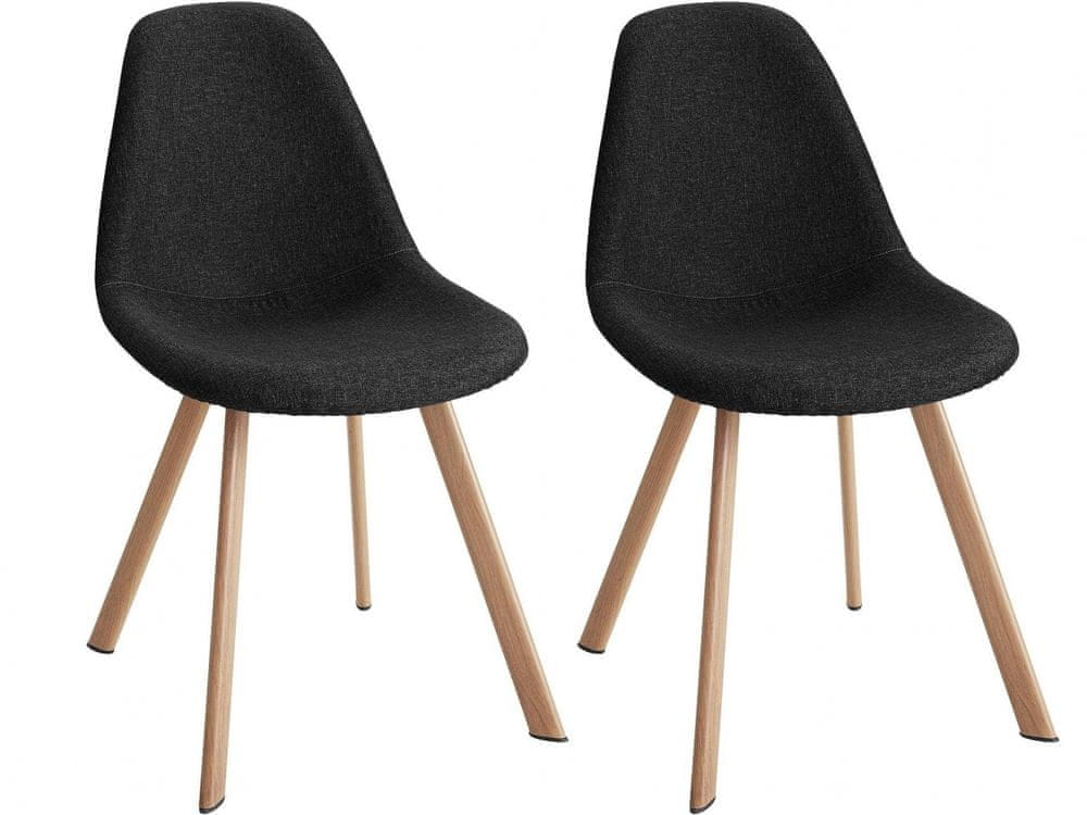 Danish Style Jedálenská stolička Sary (súprava 2 ks), textil, čierna