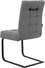 Danish Style Jedálenská stolička Terza (SET 2 ks), textil, tmavo šedá