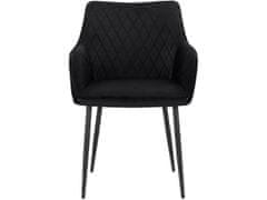 Danish Style Jedálenská stolička Elvira (SET 2 ks), zamat, čierna