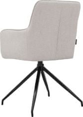 Danish Style Jedálenská stolička Zaria (SET 2 ks), textil, krémová