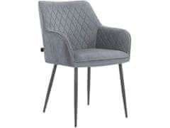Danish Style Jedálenská stolička Elvira (SET 2 ks), zamat, šedá