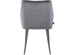 Danish Style Jedálenská stolička Elvira (SET 2 ks), zamat, šedá
