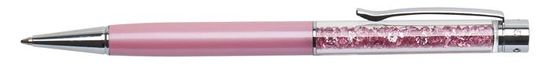 ART CRYSTELLA Guľôčkové pero "Touch", ružová, biele kryštály SWAROVSKI, 14 cm, 1805XGT552