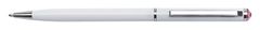 ART CRYSTELLA Guľôčkové pero "SWS SLIM", biela, ružový kryštál SWAROVSKI, 13 cm, 1805XGS560