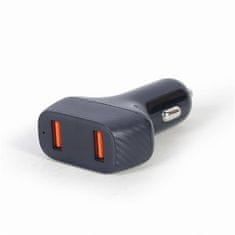 Gembird Nabíjačka do auta, 2x USB, fast charger, QC3.0, 36 W, čierna