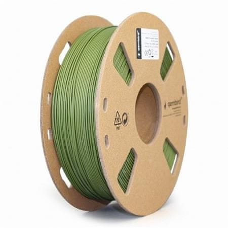 Gembird Tlačová struna (filament), PLA MATTE, 1,75 mm, 1 kg, zelená
