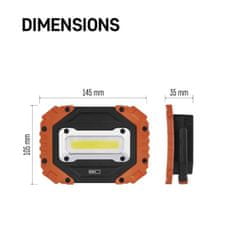 EMOS EMOS COB LED pracovné svietidlo P4113, 700 lm, 4× AA P4113