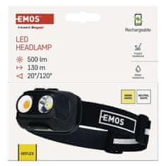 EMOS EMOS COB LED nabíjacia čelovka P3542, 500lm, 130m, Li-pol 1200 mAh P3542