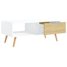 Vidaxl Konferenčný stolík biely a dub sonoma 100x49,5x43 cm drevotrieska