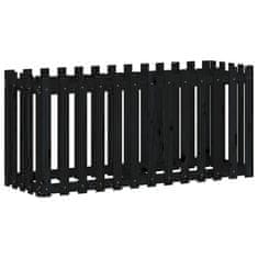 Vidaxl Vyvýšený záhon s dizajnom plotu čierny 150x50x70 cm borovica