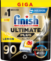 Finish Ultimate Plus All in 1 kapsule do umývačky riadu Lemon 90 ks