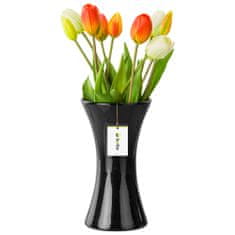 botle Keramická váza na kvety Čierny lesk V 22,3 cm D 6 cm Dekoratívna stolová váza Hodinové sklo Kvety Dekorácia Orchidea Moderný pôvab