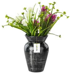 botle Keramická váza na kvety Čierna strieborná lesklá V 19,5 cm D 8 cm Dekoratívna stolová váza Malá váza Kvetinová dekorácia Orchidea Moderný pôvab