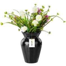 botle Keramická váza na kvety Čierna lesklá V 19,5 cm D 8 cm Dekoratívna stolová váza Malá váza Kvetinová dekorácia Orchidea Moderný pôvab