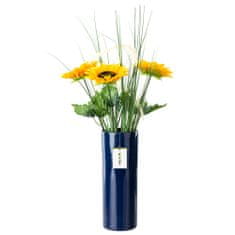 botle Keramická váza na kvety Tmavomodrý lesk V 31,5 cm D 11,7 cm Dekoratívna stolová váza Rúrkovité kvety Dekorácia Orchidea Moderný pôvab