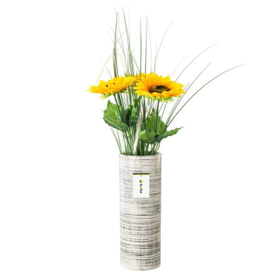 botle Keramická váza na kvety biela čierna lesklá V 31,5 cm D 11,7 cm Dekoratívna stolová váza rúrkové kvety dekorácia orchidea moderný glamour