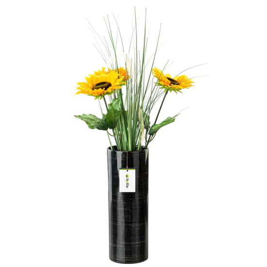 botle Keramická váza na kvety Čierna strieborná lesklá V 31,5 cm D 11,7 cm Dekoratívna stolová váza Trubicové kvety Dekorácia Orchidea Moderný pôvab