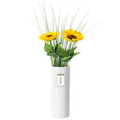 botle Keramická váza na kvety Biely lesk V 31,5 cm D 11,7 cm Dekoratívna stolová váza Rúrkovité kvety Dekorácia Orchidea Moderný pôvab