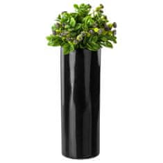botle Keramická váza na kvety Čierny lesk V 31,5 cm D 11,7 cm Dekoratívna stolová váza Rúrkovité kvety Dekorácia Orchidea Moderný pôvab