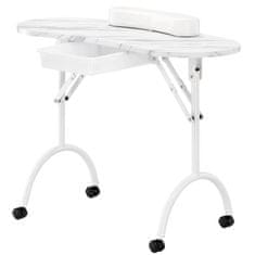 Enzo Skladací kozmetický stolík na manikúru mobilný biely MT-017F-WHITE