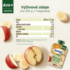 Sunar BIO ovocné vrecko jablko, banán 12 x 100 g