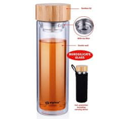 Alpina Sklenená fľaša termoska borosilikátové sklo 450 ml