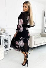 Numoco Dámske kvetované šaty Carla čierna a ružová Universal