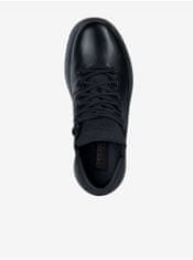 Geox Čierne pánske kožené členkové topánky Geox Granito 43