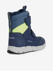Geox Tmavomodré chlapčenské zimné členkové topánky Geox Flexyper 28