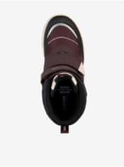 Geox Vínové dievčenské zimné členkové topánky Geox Flexyper 29
