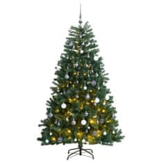 Vidaxl Umelý výklopný vianočný stromček 300 LED a sada gúľ 180 cm