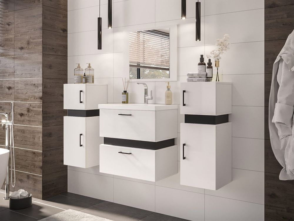Veneti Kúpeľňový set LERA 6 - biely / čierny + sifón ZDARMA