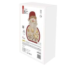 EMOS LED dekorácia drevená – Santa, 30 cm, 2x AA, vnútorná, teplá biela, časovač