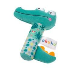 AKUKU Detská pískacia plyšová hračka s hrkálkou Akuku Krokodíl 