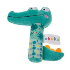 AKUKU Detská pískacia plyšová hračka s hrkálkou Akuku Krokodíl 