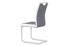 Autronic Moderná jedálenská stolička Jídelní židle chrom / šedá látka + bílá koženka (DCL-410 GREY2)