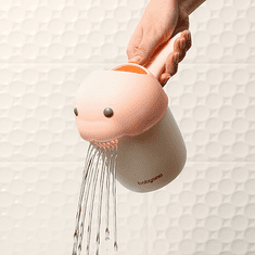 BabyOno Hrnček na umývanie hlavičky veľryba ružový