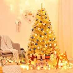Timeless Tools Zlatý umelý vianočný stromček, 180 cm 708 vetiev