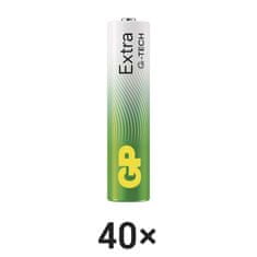 GP Alkalická batéria GP Extra LR03 (AAA), fólia, 40 ks