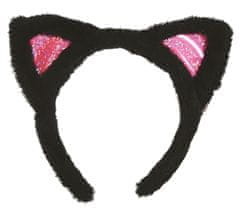 Guirca Čelenka Mačacie uši čierno-ružové