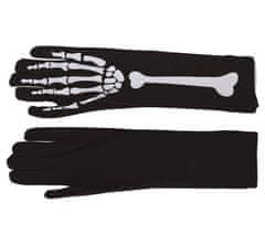 Guirca Dámske rukavičky čierné kosti 40cm