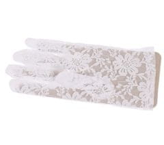 Guirca Dámske rukavičky čipkované biele 22cm