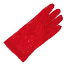 Guirca Dámske rukavičky čipkované červené 22cm