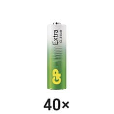 GP Alkalická batéria GP Extra LR6 (AA), fólia, 40 ks